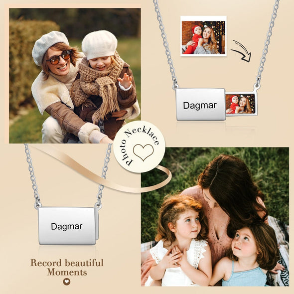 Personalized Stainless Steel Photo pullout Necklace