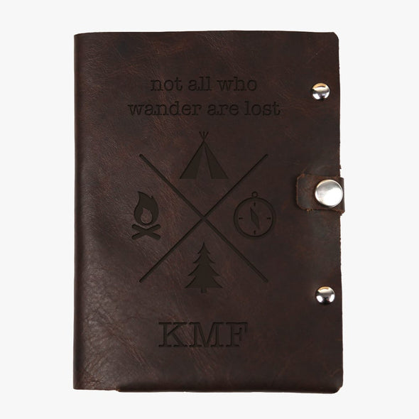 Not All Who Wander Are Lost Custom Leather Passport Holder.