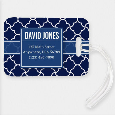 Personalized 123 Main Street Luggage Tag.