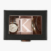 Exclusive Sale | Personalized 3-slot Small Black Leather Watch Case.