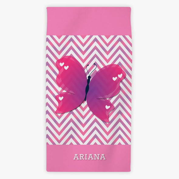Butterfly Personalized Mini Beach Towel for Kids.