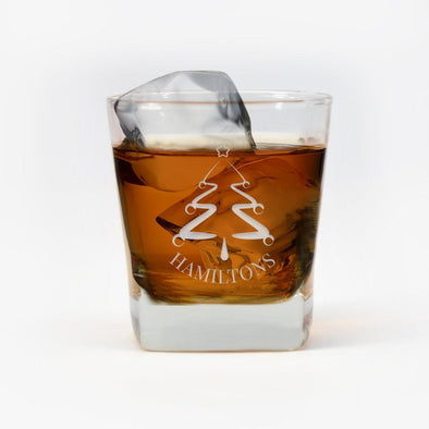 Personalized Christmas Whiskey Glass.