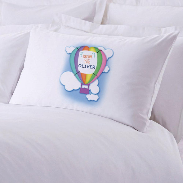 Personalized Dream Big Balloon Sleeping Pillowcase.