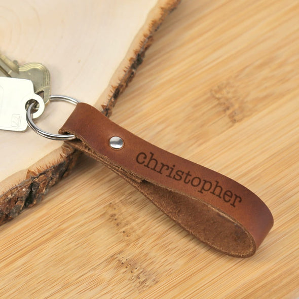 Exclusive Sale - Personalized Genuine Leather Name Key Chain.