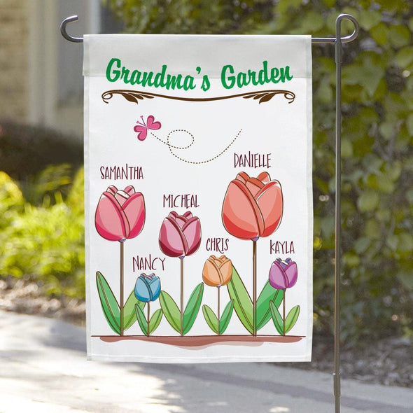 Personalized Grandma's Flower Garden Flag.