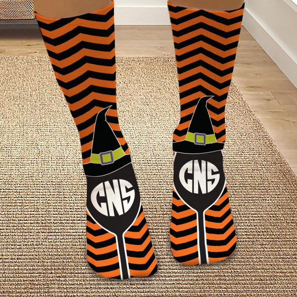 Personalized Candy Corn Halloween Socks