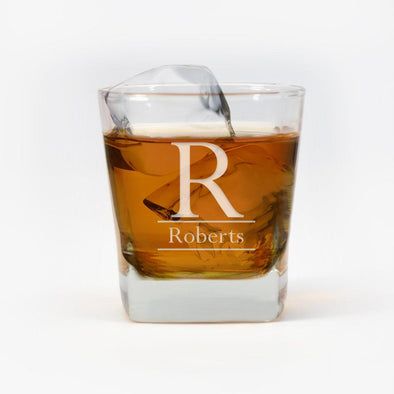 Personalized Initial Whiskey Glass.