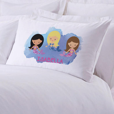 Personalized Kids Mermaid Friends Sleeping Pillowcase.