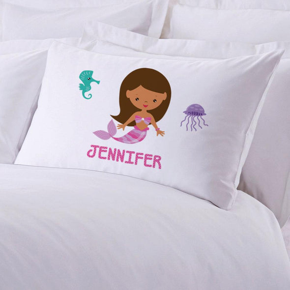 Personalized Kids Mermaid Sleeping Pillowcase | Custom Pillow for Kids.