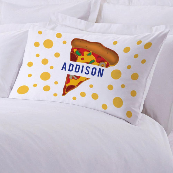 Personalized Kids Name Pizza Sleeping Pillowcase.