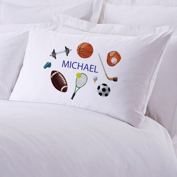 Personalized Kids Name Sports Sleeping Pillowcase.