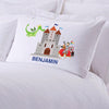 Personalized Knights and Dragons Sleeping Pillowcase.