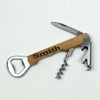 Personalized Light Wooden Can Opener & Wine Corkscrew.