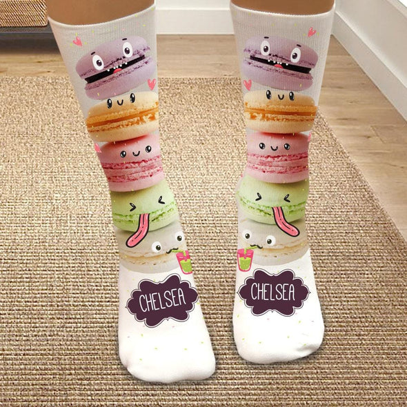 Personalized Macaron Tube Socks.