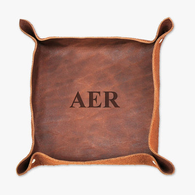 Personalized Monogram Leather Stash Tray.