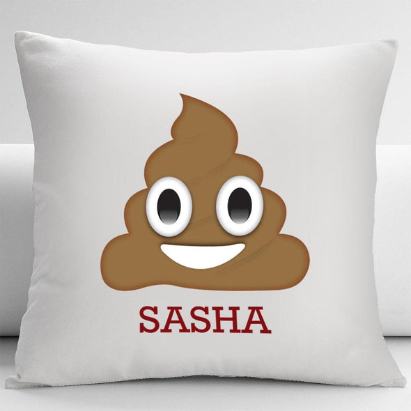 Personalized Poop Emoji Decorative Cushion Cover.