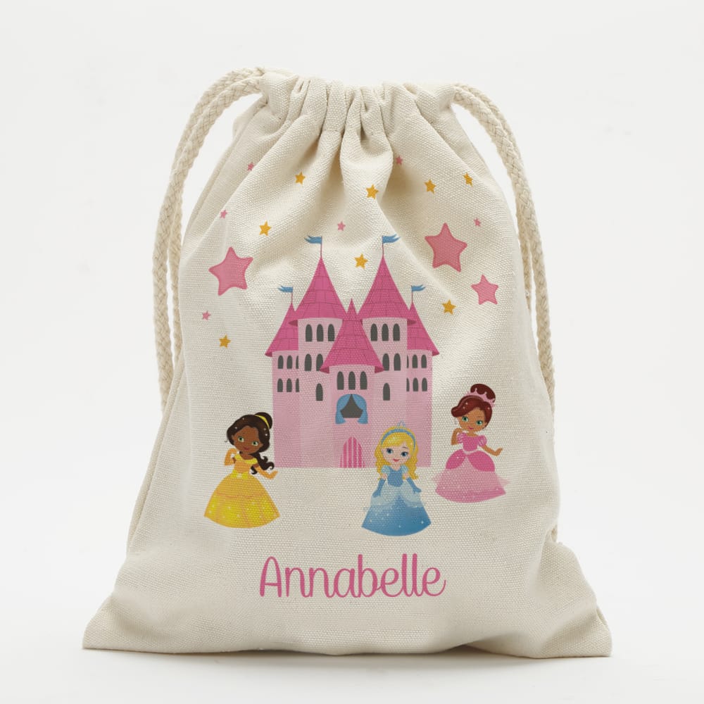 Personalized Princess Castle Drawstring Sack.