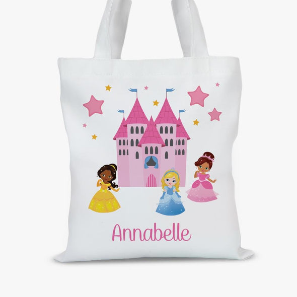 Personalized Princess Castle Kids Tote Bag.