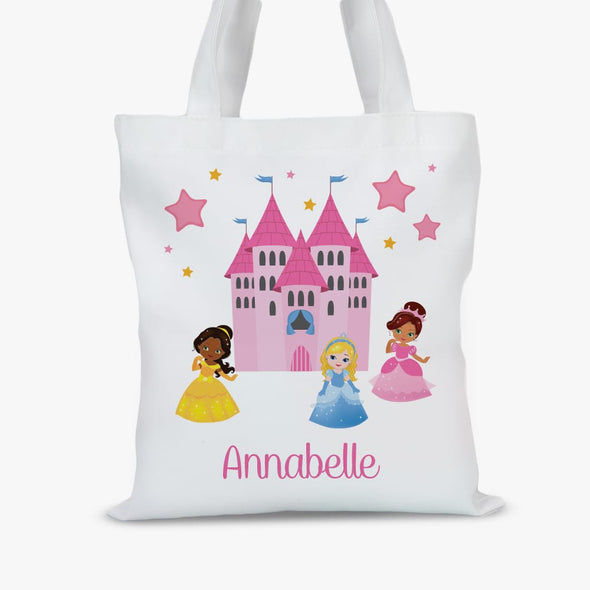 Personalized Princess Castle Kids Tote Bag.