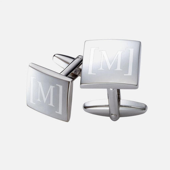 Personalized Single Initial Square Cuff Links.