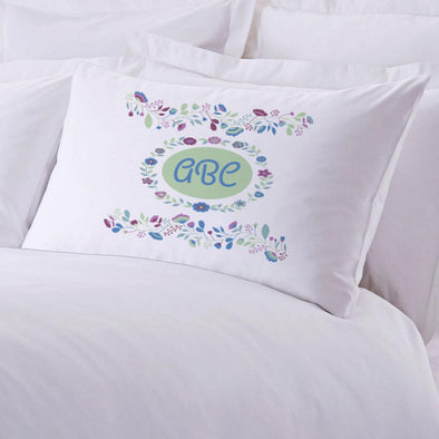 Personalized Sleeping Floral Pillowcase.