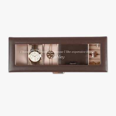 Personalized Small Watch Case & Jewelry Storage Valet.