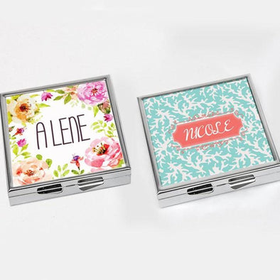 Personalized with Name Pill Box Square Shape | Multiple Designs
