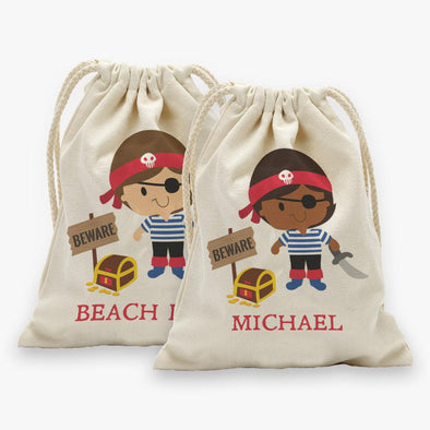 Pirate Personalized Character Drawstring Sack.