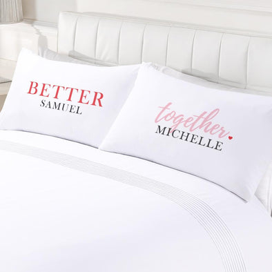 Better Together Personalized Couples Sleeping Decorative Pillowcase Set of 2.