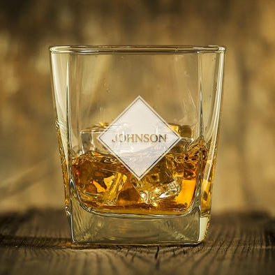 Custom Diamond Whiskey Glass.