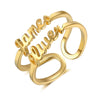 Personalized Double Name Ring with Pure Rhodium plated