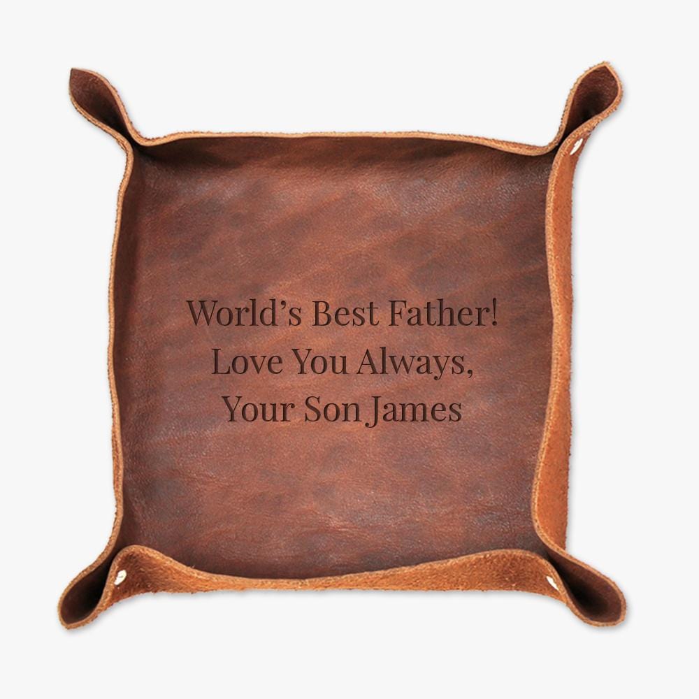 Father's Day Personalized Genuine Leather Stash Tray.