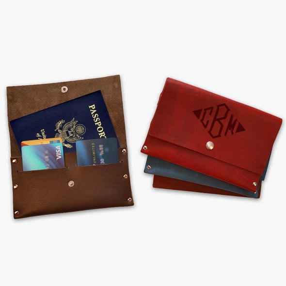 Monogram Genuine Leather Passport Cover Wallet.