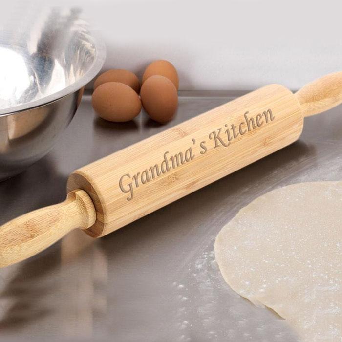 Grandma's Kitchen Personalized Wooden Rolling Pin