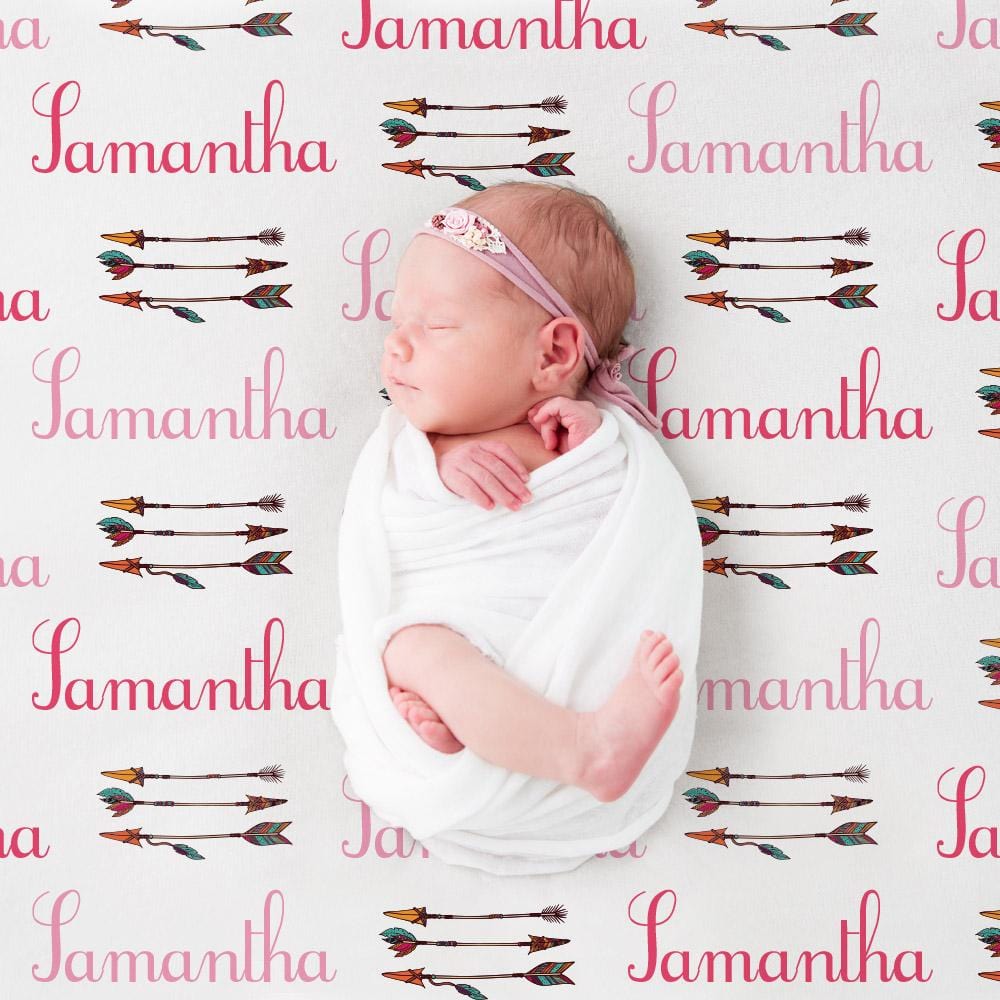 Custom Bows and Arrows Kids Blanket Personalized w/ Name Pattern.