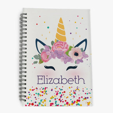 Personalized Unicorn Spiral Notebook.