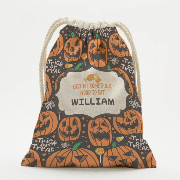 Trick or Treat Custom Halloween Kids Drawstring Sack | Personalized Trick or Treat Bag.