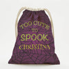 Too Cute To Spook Custom Halloween Kids Drawstring Sack.