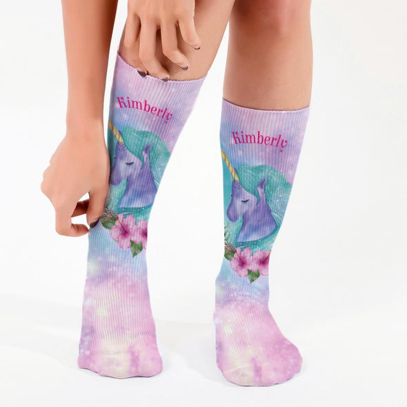 Unicorn Personalized Tube Socks.
