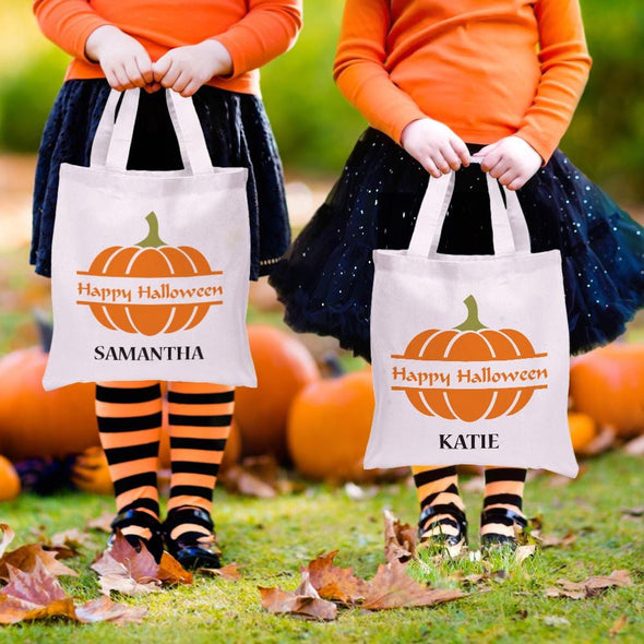 Personalized Happy Halloween Kids Tote Bag for Kids.