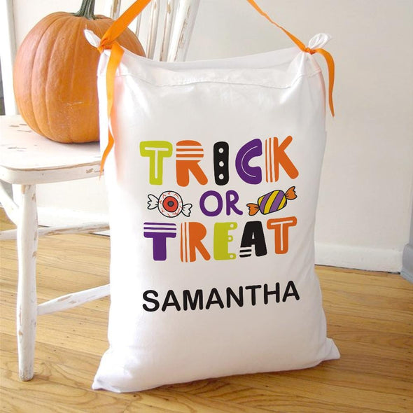 Personalized Treats Halloween Pillowcase Bag of Tricks.