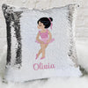 Kids Ballerina Personalized Flip Sequin Decorative Throw Pillowcase.