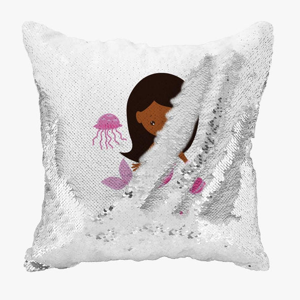 Kids Mermaid Personalized Flip Sequin Decorative Throw Pillowcase.