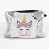 Customized Sequin Unicorn Kids Accessory Pouch Bag | School Pencil Bag.