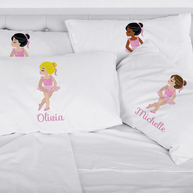 Ballerina Personalized Kids Sleeping Pillowcase.
