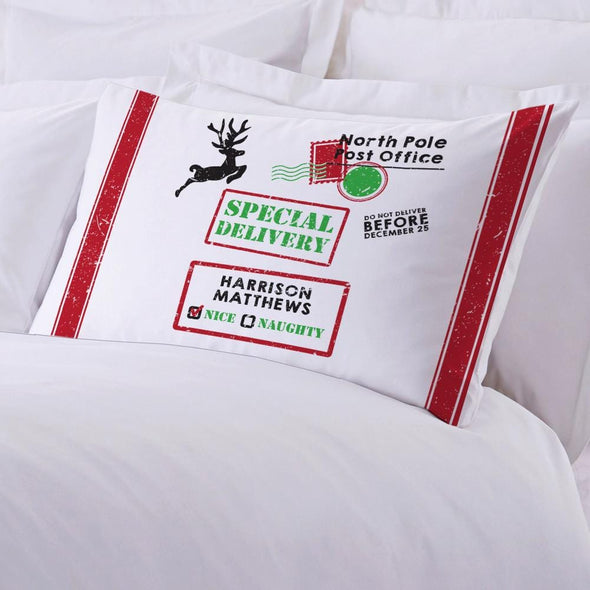 North Pole Christmas Kids Sleeping Pillowcase.