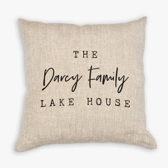 Family Personalized Linen Decorative Pillowcase.