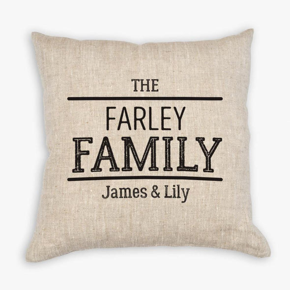 Established Personalized Linen Decorative Pillowcase.