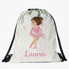 Ballerina Custom Kids Sequin Drawstring Bag | Personalized Backpacks.