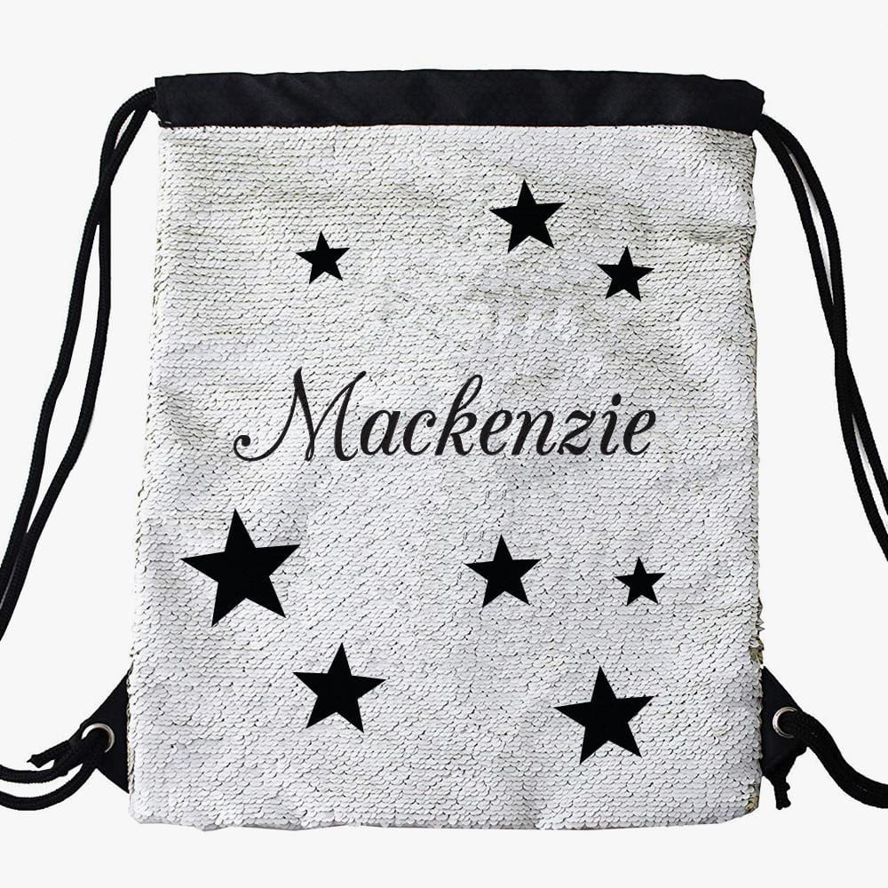 Stars Custom Kids Flip Sequin Drawstring Bag | Personalized Backpacks ...